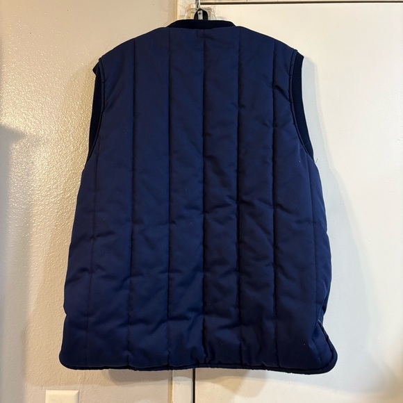 Barbour Blue Quilted Trekker Vest Waist Coat Small Winter Mens S Plaid Navy - Picture 3 of 6